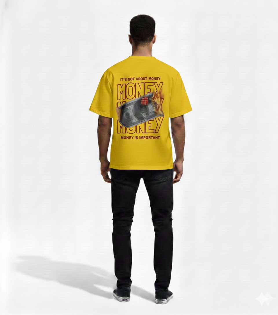 Money Statement Graphic Oversized Unisex  T-Shirt