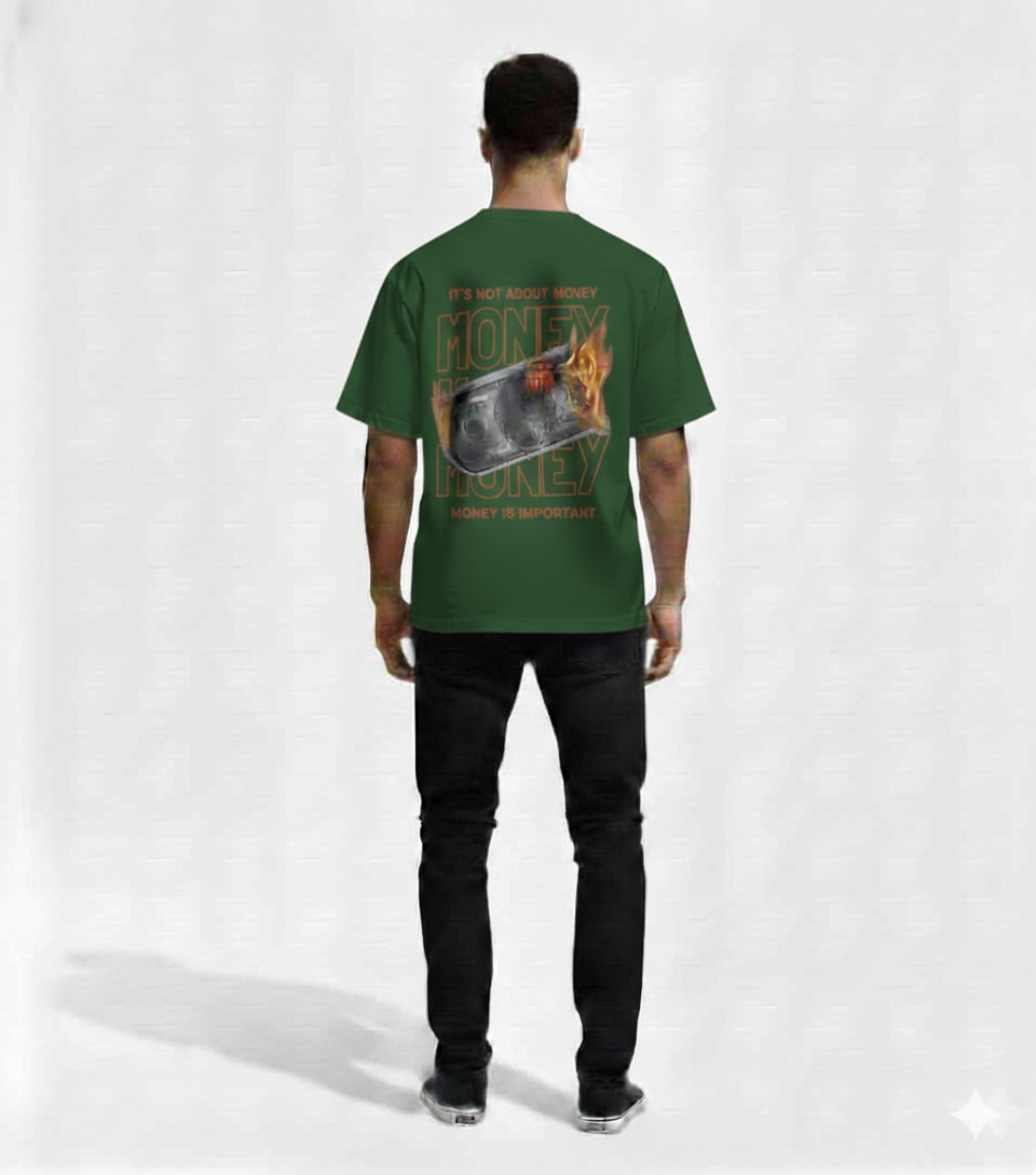 Money Statement Graphic Oversized Unisex  T-Shirt