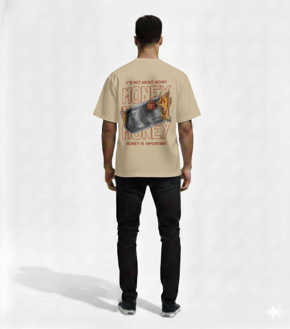 Money Statement Graphic Oversized Unisex  T-Shirt