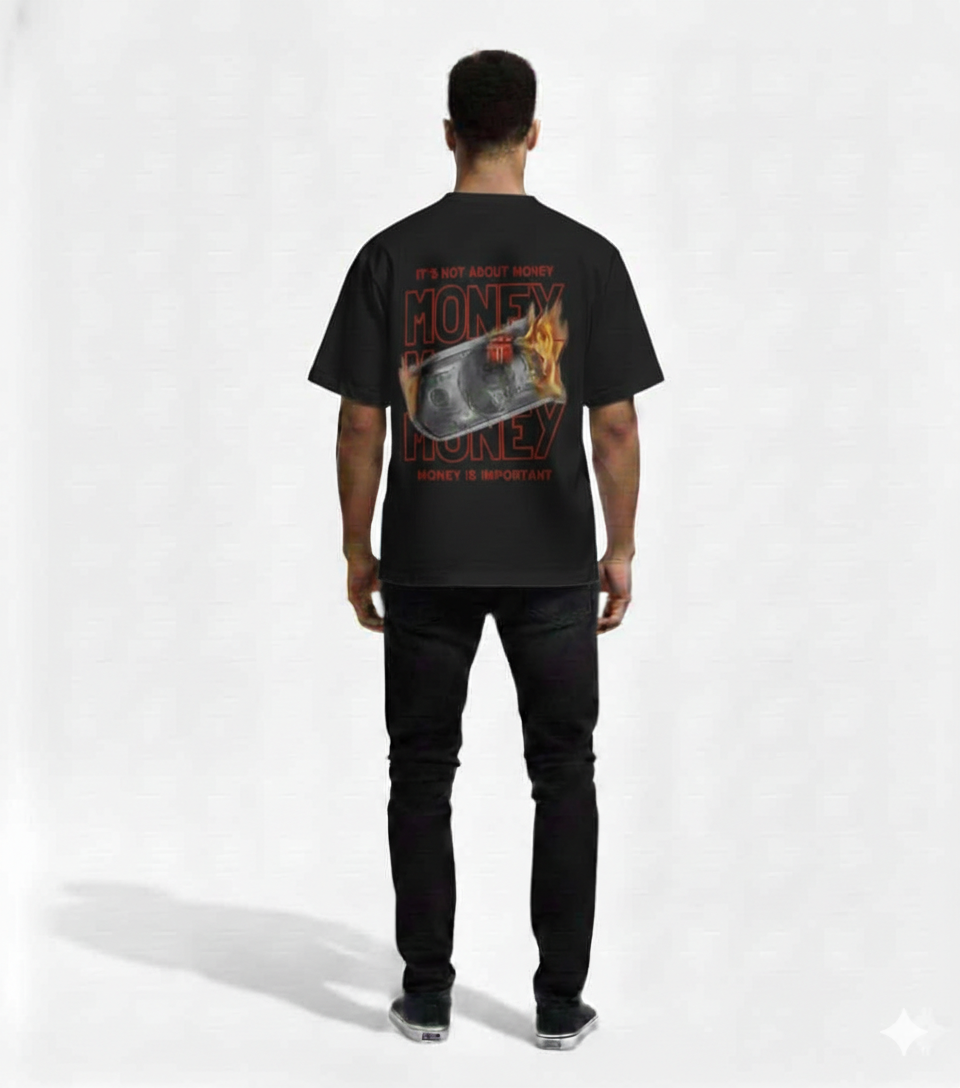 Money Statement Graphic Oversized Unisex  T-Shirt