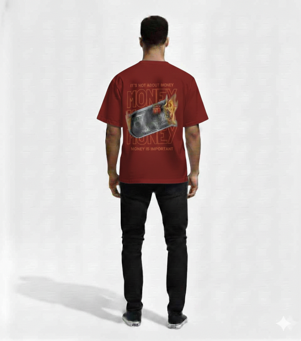 Money Statement Graphic Oversized Unisex  T-Shirt