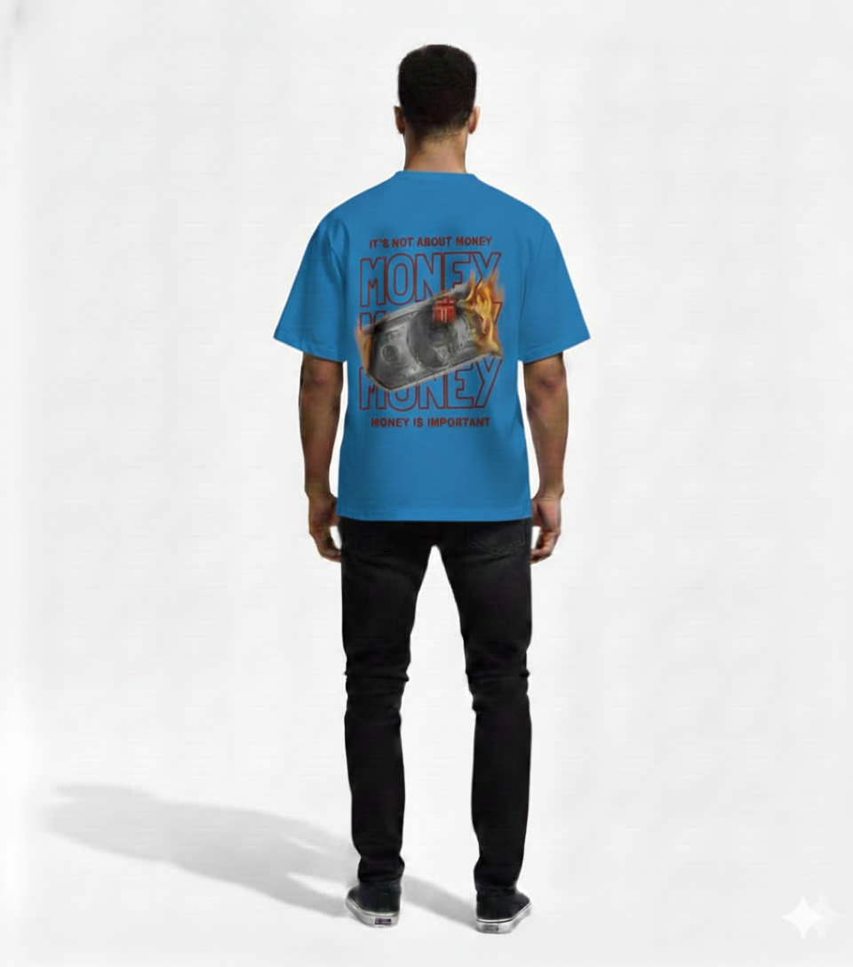 Money Statement Graphic Oversized Unisex  T-Shirt