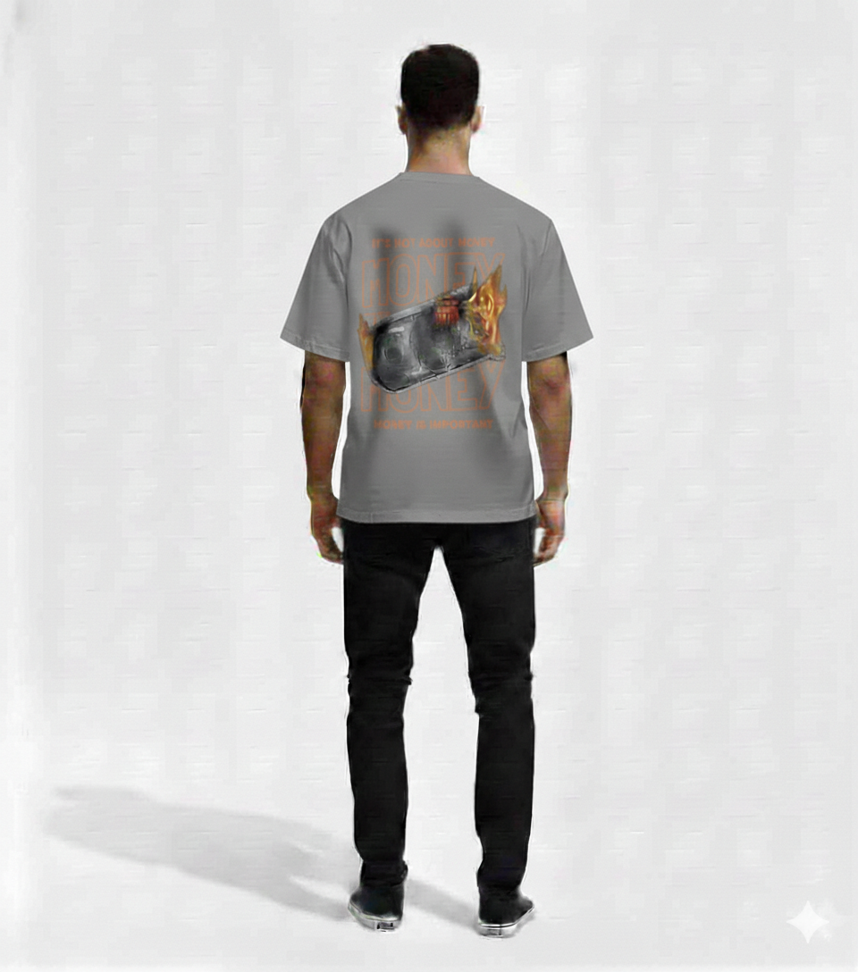 Money Statement Graphic Oversized Unisex  T-Shirt