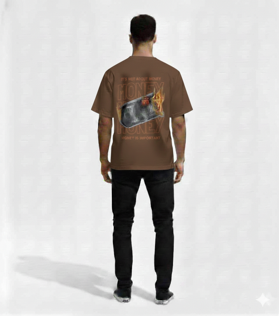 Money Statement Graphic Oversized Unisex  T-Shirt